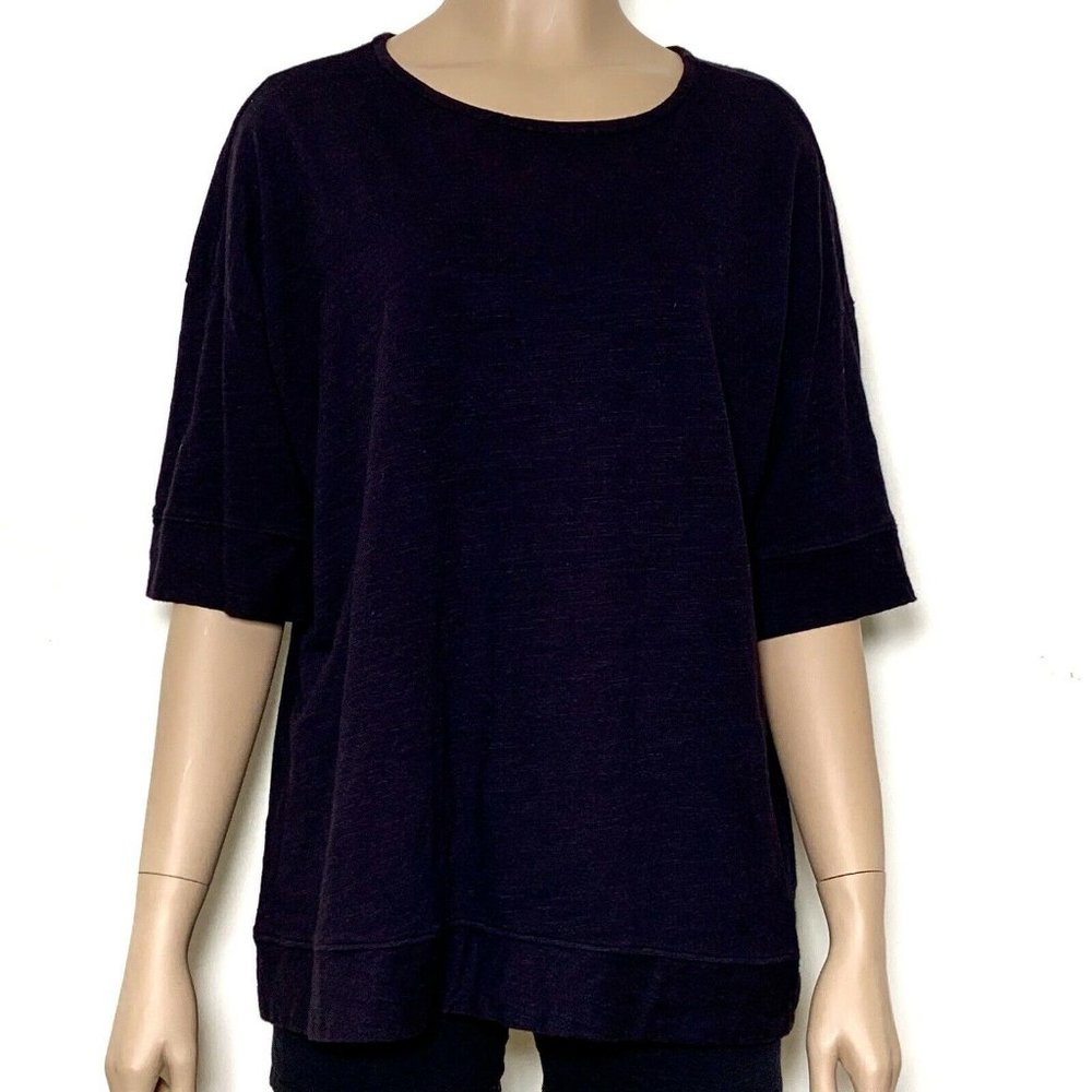 Everlane Women T Shirt Sz S Black Cotton Boxy Short Sleeve
